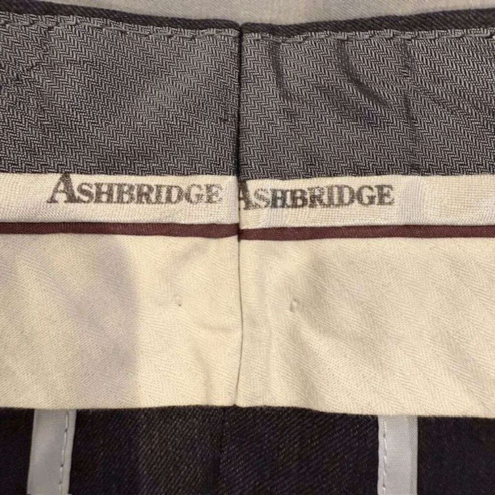 Ashbridge 100%‎ Wool Pleated Dress Pants Charcoal Gray Size 40 Business Trousers